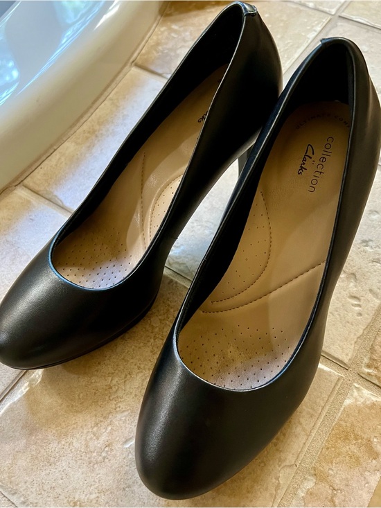 Clarks Shoes - Clarks Black Women's Round-Toe Heels